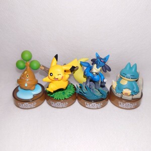 ポケモン フィギュアコレクション ピカチュウ/ルカリオ/ゴンベ/ウソハチ オリジナルボトルキャップ セブンイレブン限定 海洋堂 当時物