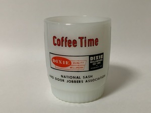 ☆1960年代 Fire-King スタッキングマグ リブドボトム 【Coffee Time DIXIE MILLWORK CO-INC】Anchor Hocking/ファイヤーキング/アドマグ☆