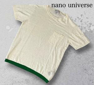 nano universe　ユニバース サマーニット フレンチリネン 麻 クルーネック アイボリー