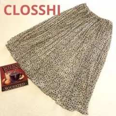 CLOSSHI 美品 フレア スカート ベージュ 豹柄 総柄 ゆったり L 4