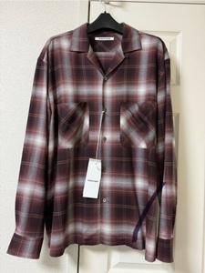 新品 未使用 サイズM SEVEN BY SEVEN OPEN COLLAR SHEER SHIRT L/S Wine セブン バイ セブン オープンカラー シアー シャツ L/S ワイン