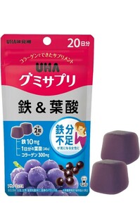 サプリメント UHA味覚糖　鉄&葉酸　10日分+20日分