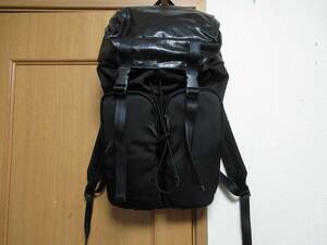 ★968 caress & remedy新品黒のバリスティックナイロン×革のリュック ￥39900