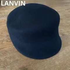 LANVIN キャップ ブラック 帽子 可愛い ウールキャップ ランバン