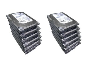 【中古パーツ】薄型 Seagate 3.5インチ内蔵HDD 500GB SATA 6Gb/s 7200rpm 16MB ST500DM002 12台 ■正常品 ST500DM002 12台