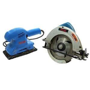 1円スタート 工具 まとめ2点セット RYOBI リョービ マイサンダ 研磨機 ブレーキ付 丸ノコ 木工用 160mm 電動工具 DIY 動作未確認