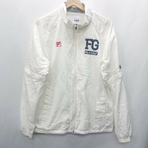 ◇ FILA フィラ ロゴプリント 長袖 パーカー サイズL ホワイト系 メンズ E