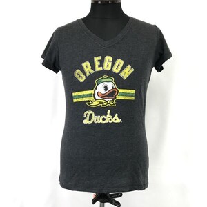 Oregon Ducks/アメフト★NCAA/オレゴン大学/半袖Tシャツ【メンズL/gray/グレー】アメリカンフットボール/コットン/Tops/Shirts◆BH839