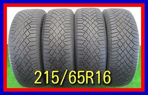 ■中古タイヤ■　215/65R16 102T XL Continetal Viking contact7 アルファード エルグランド エリシオン等 冬タイヤ ST 送料無料 B708