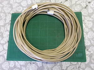 ■5C-FVS　アンテナ同軸ケーブル　DX　ANTENNA　BS　CABLE　25ｍ　中古　ベージュ、クリーム色　アンテナプラグ付き