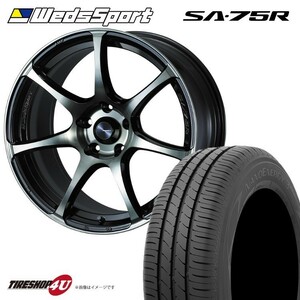 タイヤホイール 4本セット WEDS SPORT ウェッズスポーツ SA-75R SA75R 18x7.5J 5/114.3 35/45 WBC ブラッククリア 225/40R18 アクセラ など