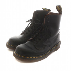 ドクターマーチン DR.MARTENS ショートブーツ 8ホール レースアップ ステッチ レザー ロゴ 6 25cm 黒 ブラック 1460 ■GY18 /MQ メンズ