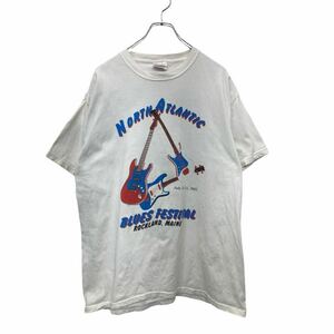 Hanes 半袖 プリント Tシャツ Lサイズ ヘインズ バックプリント ホワイト コットン メキシコ製 古着卸 アメリカ仕入 t2409-3155