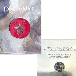 【CU】DIOR　Addict ディオール　アディクト　ピンバッジ　レッド　ラウンドハートスタービューティdior-gift-pin【新品/正規品