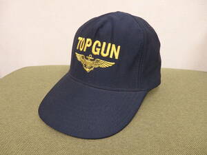 T8-5.4) TOPGUN / トップガン　EAGLE CREST / イーグルクレスト　キャップ　USA製　80s　フリーサイズ　ほつれ有　刺繍ロゴ