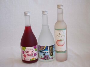 鍛高譚とトマトリキュール3本セット(しそ焼酎鍛高譚20% SHISO梅酒12% トマトお酒ラ・トマト25%) 720ml×2本 500ml×1本