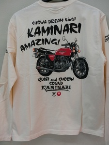 スピード出荷 カミナリモータース KMLT-218 おお400 CB400 FOUR オフホワイト Mサイズ ロングTシャツ 管理L