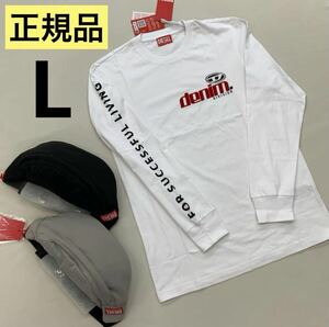 洗練されたデザイン　DIESEL　T-Just-Ls-L5　Tシャツロゴパフプリント長袖　ホワイト　L　A11370 0CATM　2023-2024新製品　#DIESELMAKO