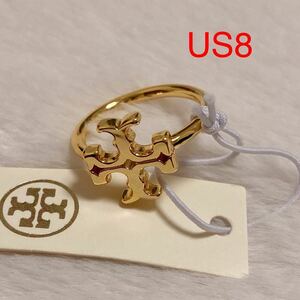 新品　TB037-10 Tory Burch トリーバーチ　定番　ロゴ　リング　指輪 US8 日本サイズ約16号