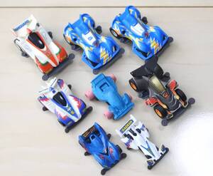 ミニ四駆 フィギュアセット プルバックカー 消しゴム ミニカー スピンアックス ヴァンガードソニック ネオトライダガー ビクトリーマグナム