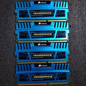 【中古】DDR3メモリ 16GB[4GB4枚組] Corsair VENGEANCE CMZ8GX3M2A1600C9B [DDR3-1600 PC3-12800]