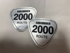 未使用ステッカー　『CAR and DRIVER 2000 ROUTE』　2枚　サイズ(約)たて9cm横幅9、5cm