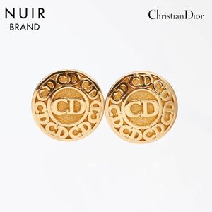 クリスチャンディオール Christian Dior イヤリング ロゴ ゴールド