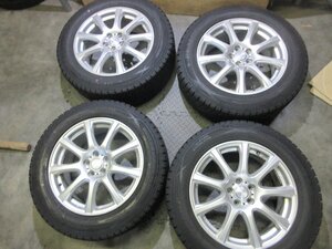 8205EA○【2020年製バリ溝 美品】DUFACT シルバー 17×7J +55 PCD100 ダンロップ WINTERMAXX SJ8 225/60R17 スバル XV フォレスター