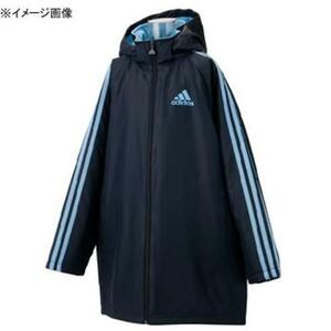 I49 adidas アディダス 93 BOYS BC バック フリース コート フード 着脱可 サイドライン ロゴ プリント スポーツ ネイビー ジュニア 150