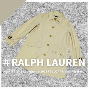 RALPH LAUREN スプリングコート 7号 カシミヤ キュプラ 安心丈 高品質 スタイリッシュ 薄ベージュ ×2029