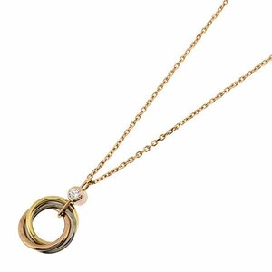 【送料無料】【本物】人気★Cartier★カルティエ★750WG/YG/PG★トリニティ1Pダイヤモンドネックレス★大人女子★洗浄済み★お洒落★