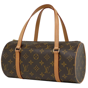 ルイ・ヴィトン Louis Vuitton パピヨン 26 バレルバッグ 筒型 旧型 ハンドバッグ モノグラム ブラウン M51386 レディース 【中古】