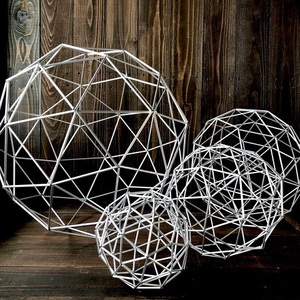 ヒンメリ「惑星」特大サイズ 46cm球体 オーナメント 野外使用可なアルミ製　幾何学オブジェ　シルバー　クリスマスオーナメント