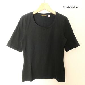 美品 Louis Vuitton ルイヴィトン ユニフォーム サイズM コットン ストレッチあり 半袖 クルーネック Tシャツ カットソー 黒 ブラック