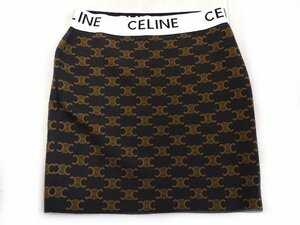 新品同品 CELINE セリーヌ ■ 2AG04916T 19BR トリオペ モノグラム スカート サイズM レディース□6I6J