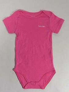 CK Calvin Klein カルバンクラインベビーキッズ子供服女の子用半袖ロンパース（ピンク）0-3ヶ月用60cm