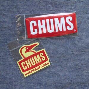 2枚セット CHUMS ステッカー CH62-1072 CH62-1124 RED 新品 防水素材