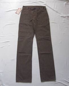 ☆新品 フリーホイーラーズ TRACKWALKER OVERALLS (30) / INDIGO×BROWN EXPRESS STRIPE / 初期モデル / FREEWHEELERS / ワークパンツ