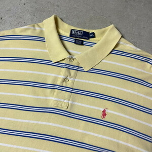 Polo by Ralph Lauren オールドラルフローレン 鹿の子 ボーダー ポロシャツ メンズ2XL