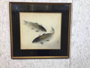 『 額縁 鯉 』P16) 中古品 額 額装 アート用品 絵画用品 ディスプレイ アンティーク ★古時家★