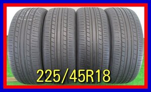 ■中古タイヤ■　225/45R18 95W YOKOHAMA ECOS ES31 クラウン レガシィ等 夏タイヤ オンロード 激安 送料無料 B961