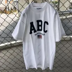 ABC SPORTSWEAR Tシャツ 白T 90s シングルステッチ デカロゴ