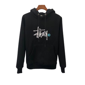 メンズ レディース STUSSY02 フーディーパーカー プルオーバー ブラック XL カジュアル ストリート 人気 スウェットアウター インポート