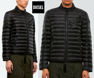 ●美品！DIESEL ディーゼル パテッド 3Mシンサレート 防寒最強 中綿ダウン ライダース ジャケット メンズ 黒 即決 即納 55dsl●777