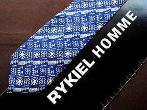 ♪22287D♪状態並品【ギザギザ デザイン 総柄】ソニアリキエル【RYKIEL HOMME】ネクタイ