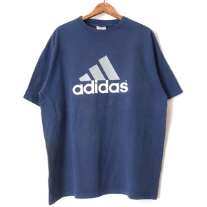 adidas■パフォーマンスロゴプリントTシャツ ネイビー/L 90S アディダス