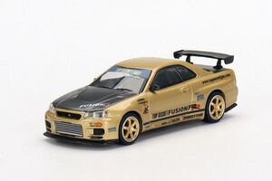 日本国内　正規品　当時物　本物　MINI GT 1/64 日産　Top Secret R34GT-R FUSION RR 金　ゴールド　最高速　希少　レア　数量限定