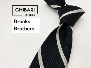 【超美品】BrooksBrothers　ブルックスブラザーズ　レジメンタル柄 ネクタイ 3本以上 送料無料 メンズ ブラック　1205177