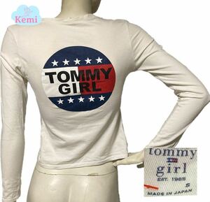 【Tommy girl 】トミーガール トップス レディース オフホワイト 柄物 アメリカン シンプル Sサイズ ダンス 練習着