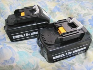 BL1860B 2個セット　マキタ 18V BL1860b 赤ランプ 残量表示 マキタ互換バッテリー 6.0Ah BL1830 BL1850 BL1860